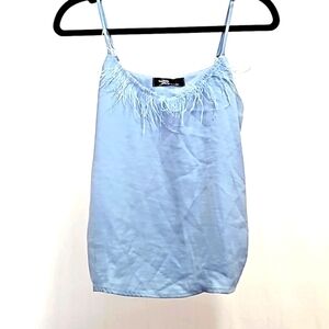 Boutique Feather Sleeveless Tank Top Camisole Size S